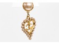 Chanel Faux Pearl Heart Form Pendant Clip Earrings