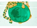 Les Must De Cartier Elegant Green And Blue Silk Panther And Jewelry Motif Scarf
