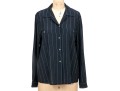 Armani Collezioni Striking Wide Pinstripe Shirt And Pants Set, Size 14