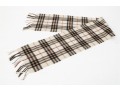 Burberry Stylish Plaid Cashmere Fringed Scarf