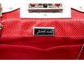 Judith Leiber Stunning Red Pleated Lizard Bejeweled Clutch/shoulder Bag