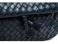 Bottega Veneta Classic Navy Woven Leather Shoulder Bag