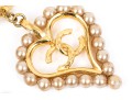 Chanel Faux Pearl Heart Form Pendant Clip Earrings