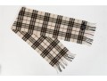 Burberry Stylish Plaid Cashmere Fringed Scarf