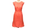 Marni Lovely Coral Silk And Flax Sheath Dress, Size 38