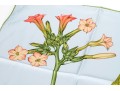 Tiffany & Co. Lovely Pale Blue Botanical Print 100% Silk Scarf