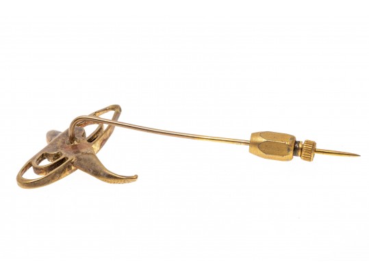 Handsome 18K Trout Fishing Stick Pin