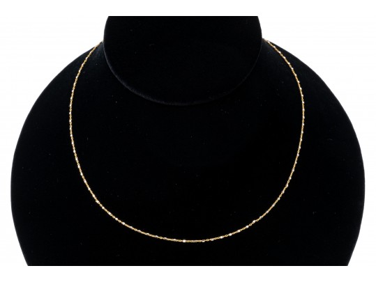 14k Yellow Gold Chain And Faceted White Gold Link Necklace