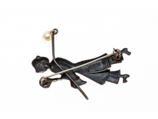 Lot Of Three Assorted Sterling Silver Figural Brooches