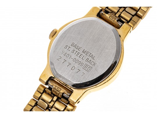 Seiko Ladies Gold Tone Quartz Watch, Champagne Dial, Gold Tone Link Bracelet