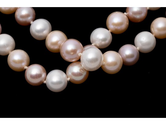 Complementary Cultured Freshwater Pearl Necklace, Bracelet And Earrings Suite