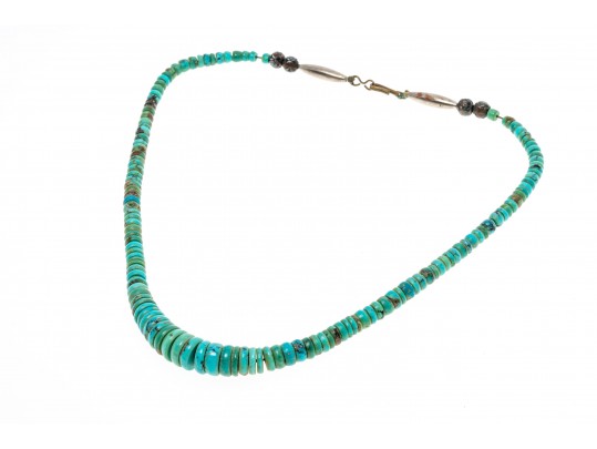 Lot Of Four Strung Beaded Necklaces, Turquoise, Tigers Eye And Coral