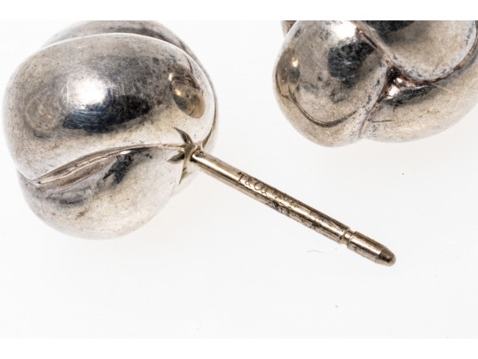 Tiffany And Co. Sterling Silver Classic Triple Knot Earrings