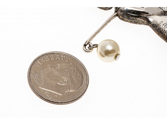 Lot Of Three Assorted Sterling Silver Figural Brooches