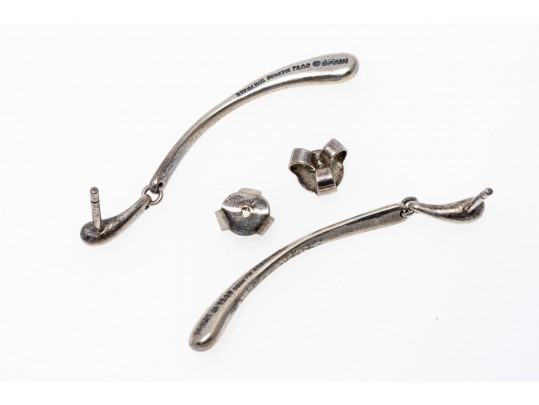 Tiffany & Co. Sterling Contemporary Elsa Peretti Elongated Teardrop Earrings