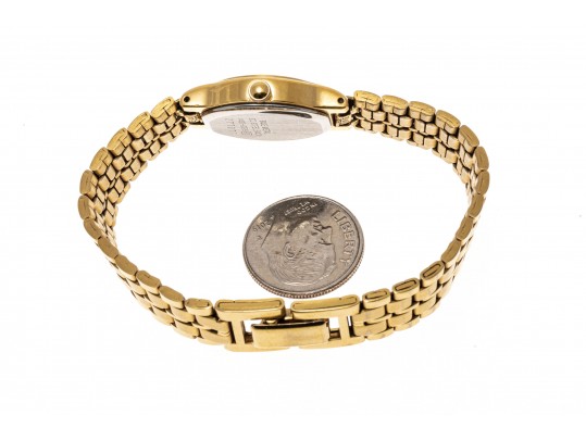 Seiko Ladies Gold Tone Quartz Watch, Champagne Dial, Gold Tone Link Bracelet