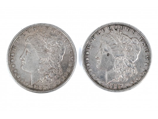 1880 & 1887 Morgan Silver Dollars