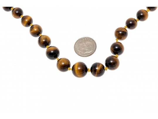 Lot Of Four Strung Beaded Necklaces, Turquoise, Tigers Eye And Coral