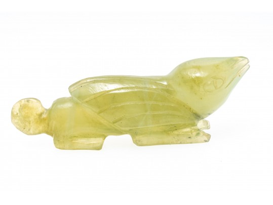 Green Nephrite Jade Carved Figurine