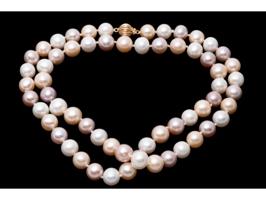 Complementary Cultured Freshwater Pearl Necklace, Bracelet And Earrings Suite