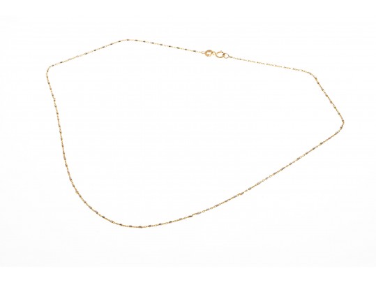 14k Yellow Gold Chain And Faceted White Gold Link Necklace