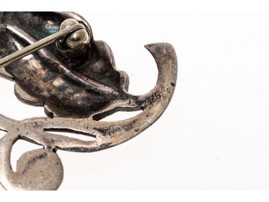 Lot Of Three Assorted Sterling Silver Figural Brooches