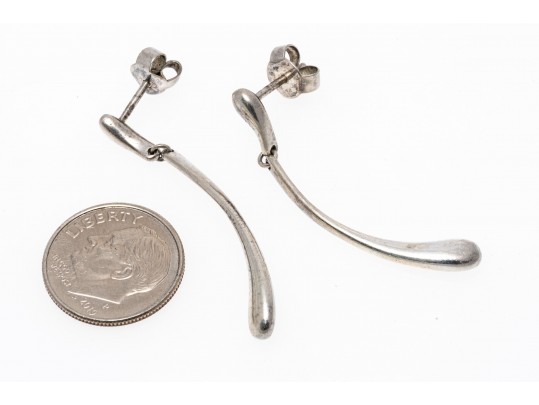 Tiffany & Co. Sterling Contemporary Elsa Peretti Elongated Teardrop Earrings