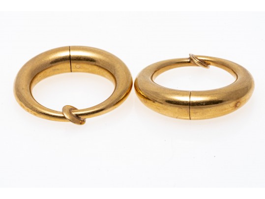 Elegant 14K Tapered Hoop Clip Earrings