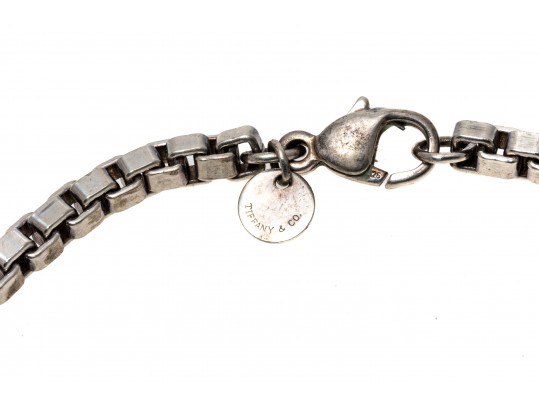 Tiffany And Co. Sterling Silver Handsome Box Link Style Bracelet