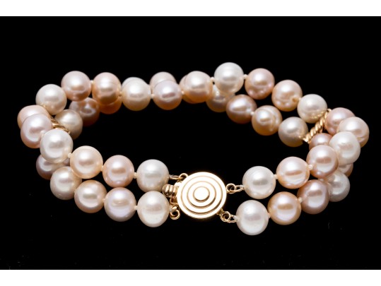 Complementary Cultured Freshwater Pearl Necklace, Bracelet And Earrings Suite