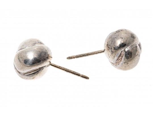 Tiffany And Co. Sterling Silver Classic Triple Knot Earrings