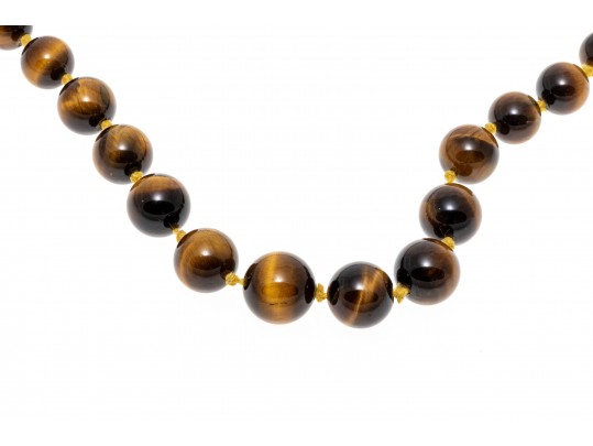 Lot Of Four Strung Beaded Necklaces, Turquoise, Tigers Eye And Coral