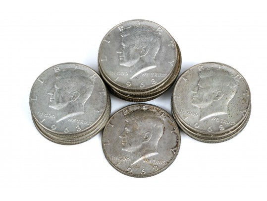 Seventeen Kennedy Half Dollars, Years 1968 & 1969