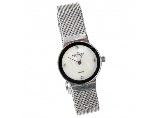 Skagen Stainless Steel Diamond Indices Quartz Watch