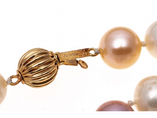 Complementary Cultured Freshwater Pearl Necklace, Bracelet And Earrings Suite