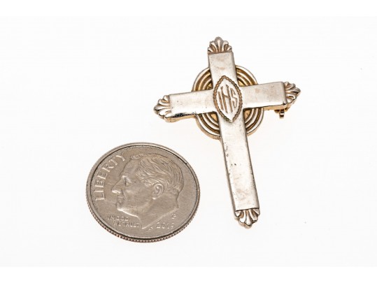 Lot Of Five Vintage And Antique Jewelry Pieces, Including A Victorian Agate Mourners Brooch