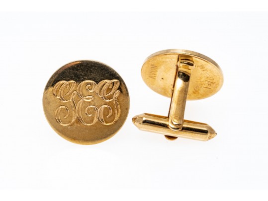 Lot Of Two Lever Style Back Cufflinks And One Tie Bar; 10k And 14k