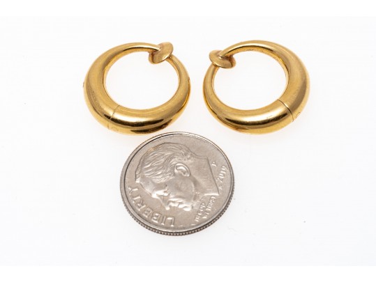 Elegant 14K Smapp Hoop Style Earrings