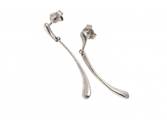 Tiffany & Co. Sterling Contemporary Elsa Peretti Elongated Teardrop Earrings