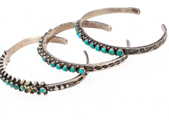 Lot Of Five Assorted Sterling Silver Bracelets, Southwestern Motifs