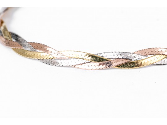 Lot Of Two 14k Gold Jewelry Pieces Including A Bracelet And Earrings