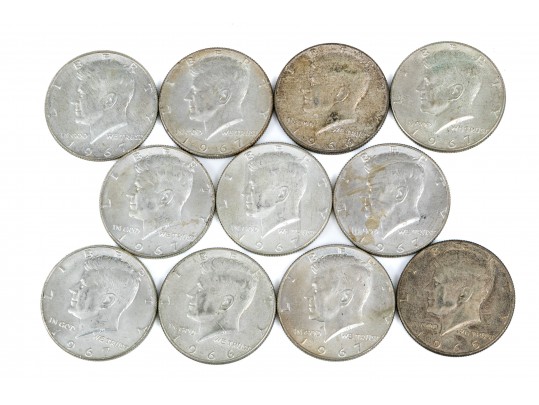 Eleven Kennedy Half Dollars, Years 1965-1967