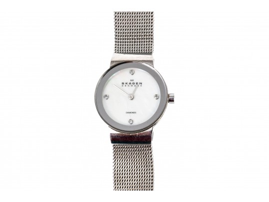 Skagen Stainless Steel Diamond Indices Quartz Watch