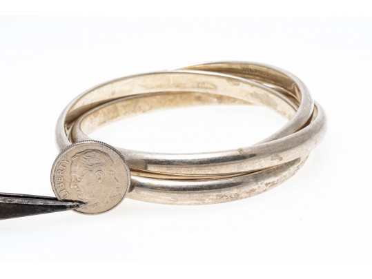 Tiffany & Co. Sterling Rolling Bangle Bracelet