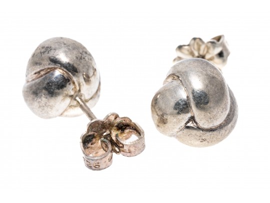 Tiffany And Co. Sterling Silver Classic Triple Knot Earrings