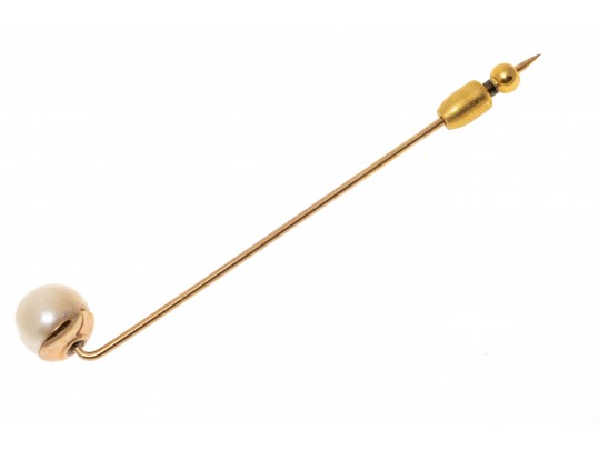 Classic 14K And Cultured Freshwater Pearl Stick Pin