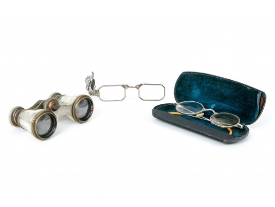 Lot Of Vintage And Antique Glasses And Opera Glasses