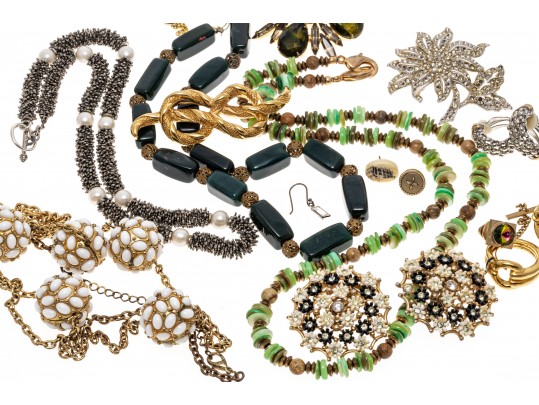 Assorted Lot Of Costume Jewelry Including Ralph Lauren, Trifari, Monet