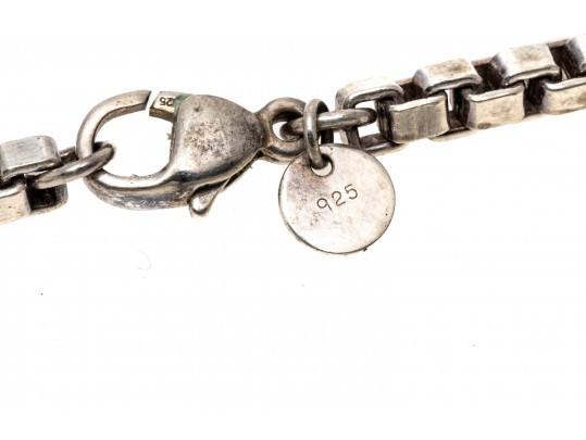 Tiffany And Co. Sterling Silver Handsome Box Link Style Bracelet