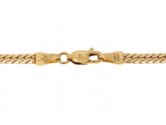 14K Herringbone Chevron Diamond And Sapphire Tasteful Necklace